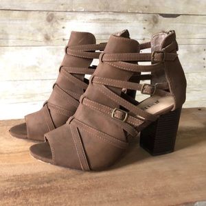 JustFab Open Toe Strappy Heels